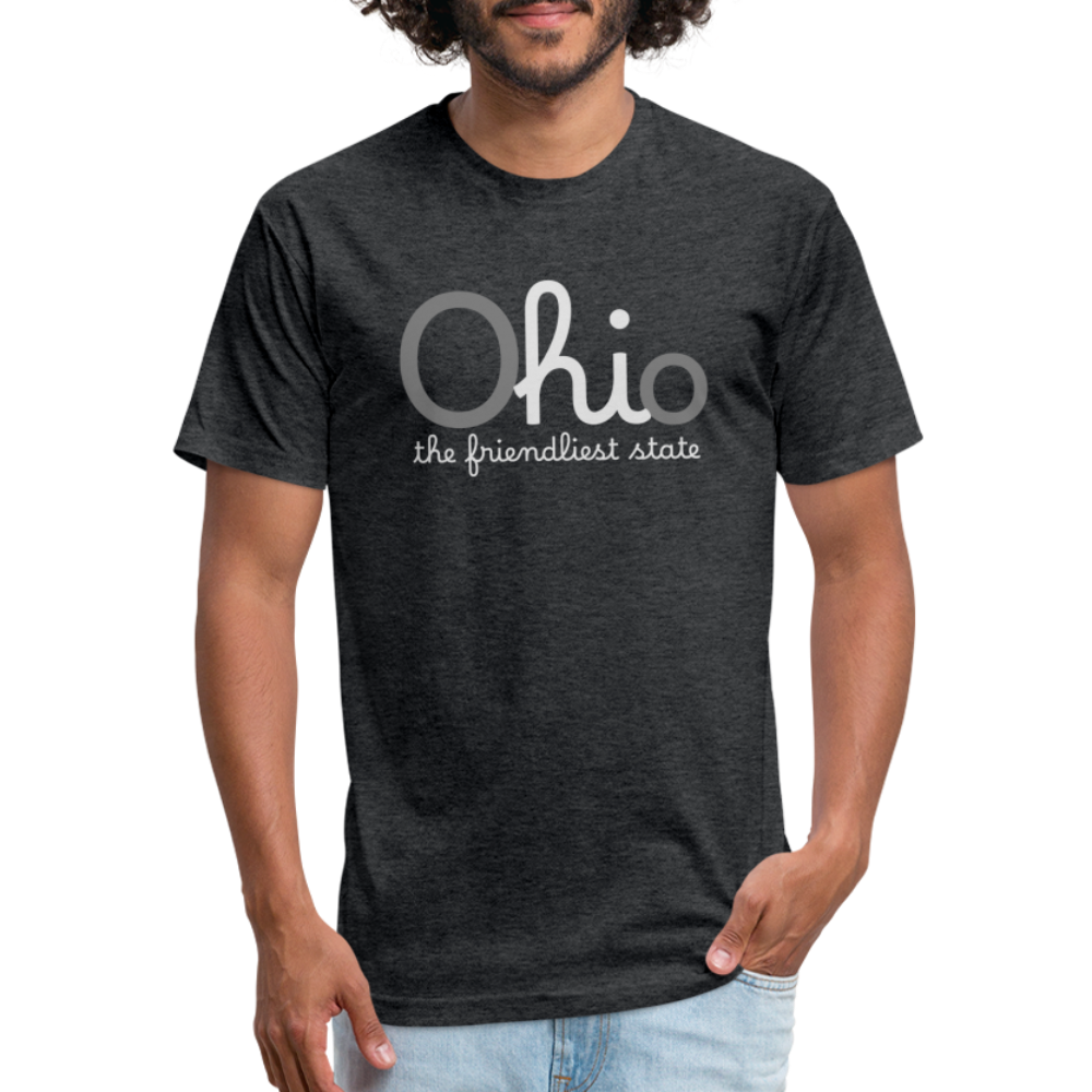 O hi o the friendliest state Fitted Cotton/Poly T-Shirt by Next Level - heather black