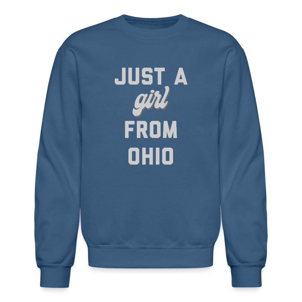 Just a Girl from Ohio Crewneck Sweatshirt - indigo blue