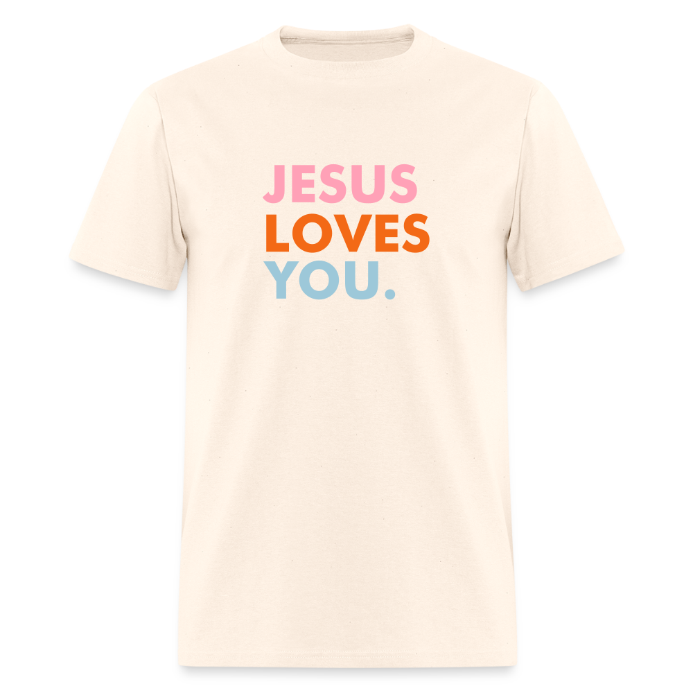 Jesus Loves You Men's T-Shirt | GILDAN 5000 - natural