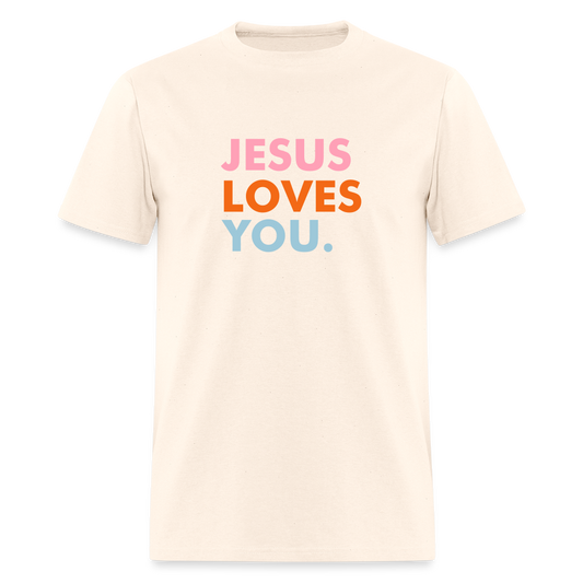 Jesus Loves You Men's T-Shirt | GILDAN 5000 - natural