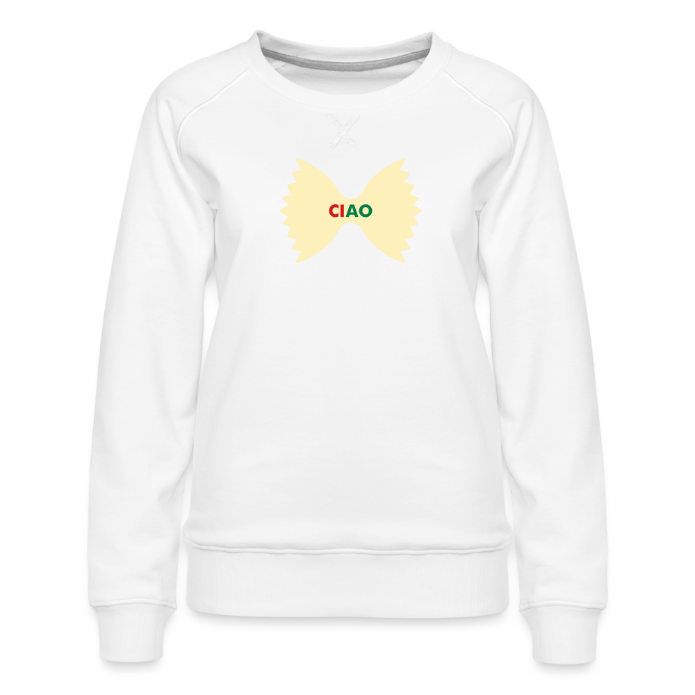 CIAO Bowtie Women’s Premium Sweatshirt - white