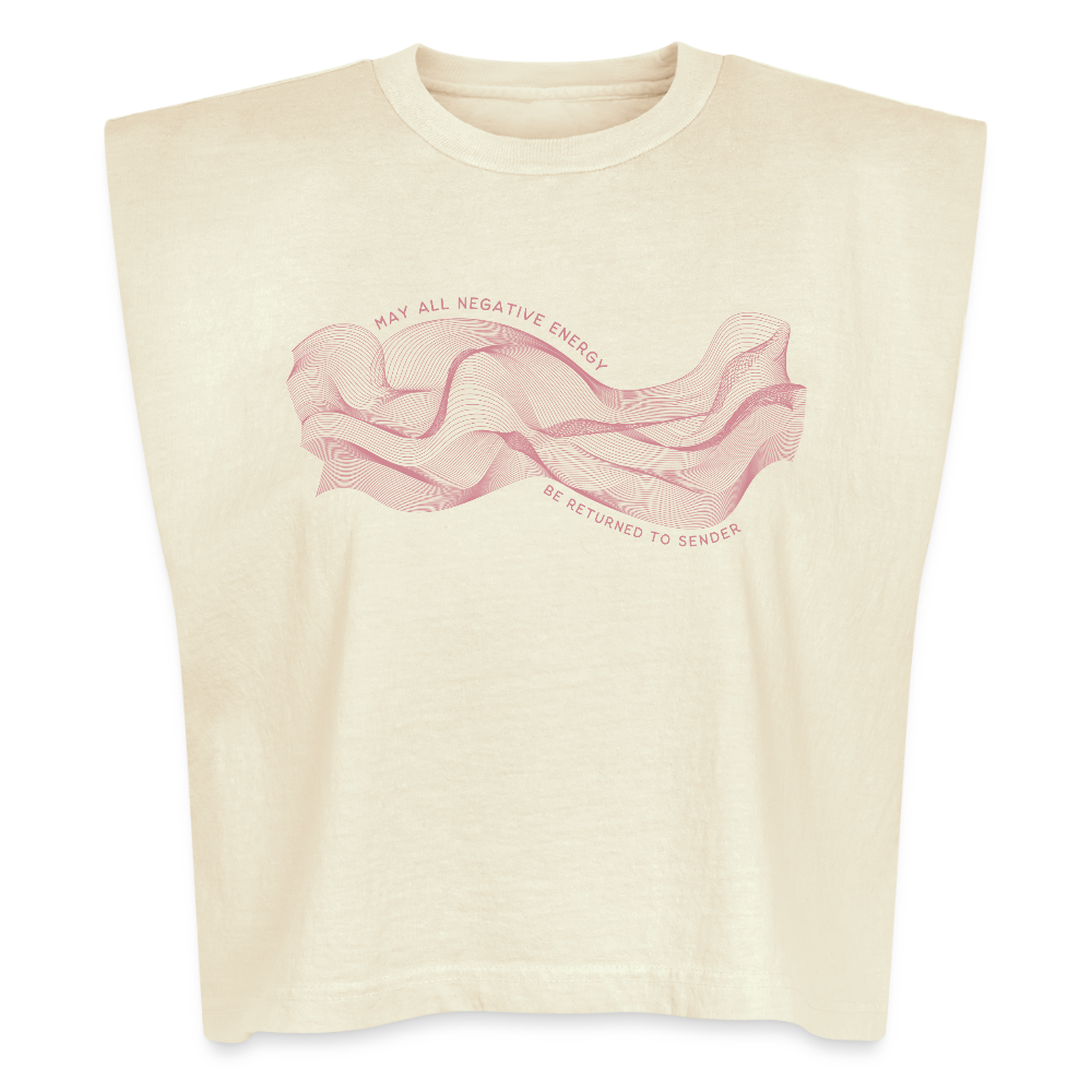 May All Negative Energy Be Returned to Sender American Apparel Women's Garment Dyed Muscle Tank - faded cream