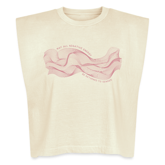 May All Negative Energy Be Returned to Sender American Apparel Women's Garment Dyed Muscle Tank - faded cream