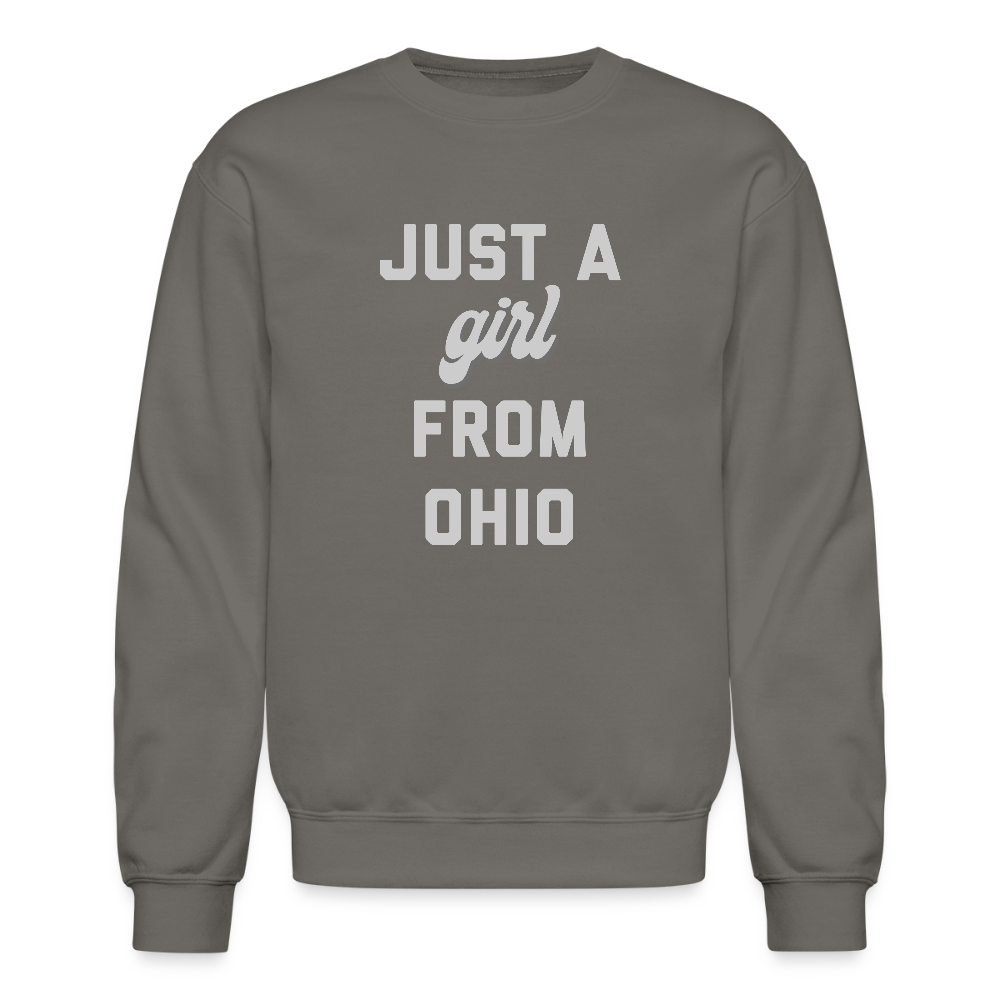 Just a Girl from Ohio Crewneck Sweatshirt - asphalt gray