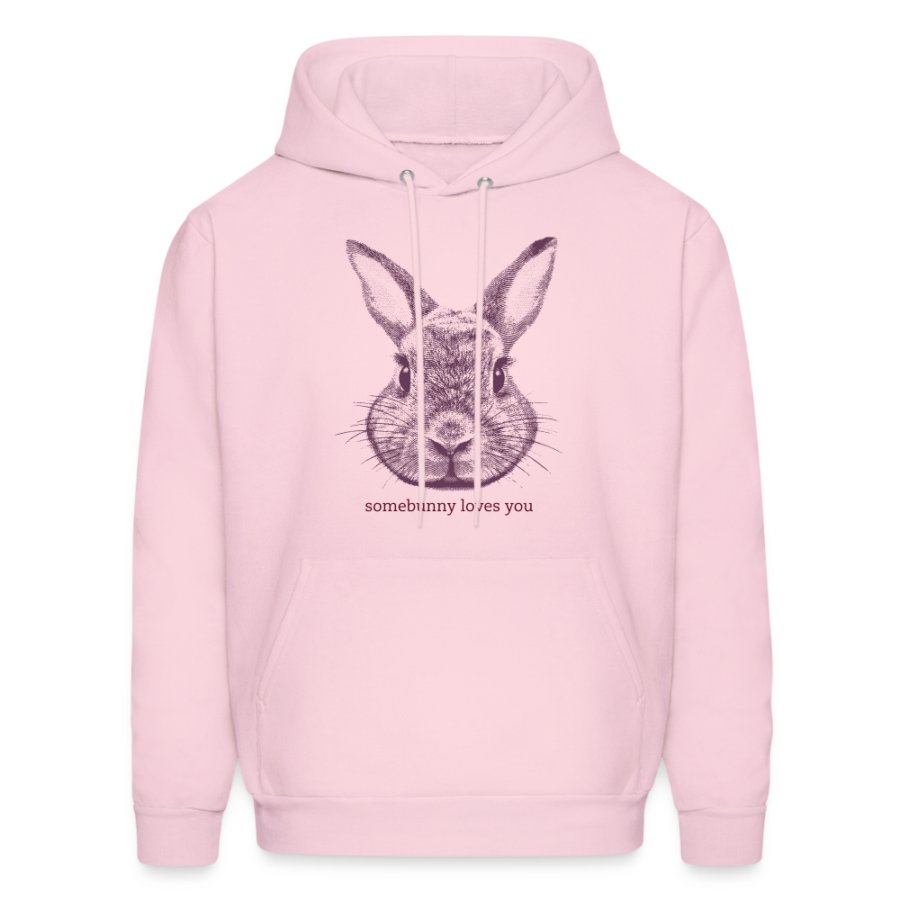 Somebunny Loves You Men's Hoodie - pale pink