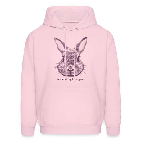 Somebunny Loves You Men's Hoodie - pale pink