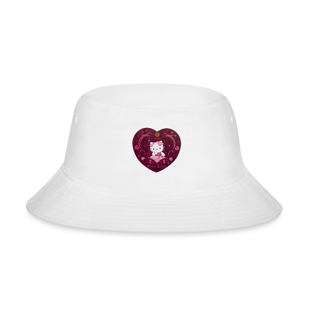 Hello Kitty Rose Heart Bucket Hat - white