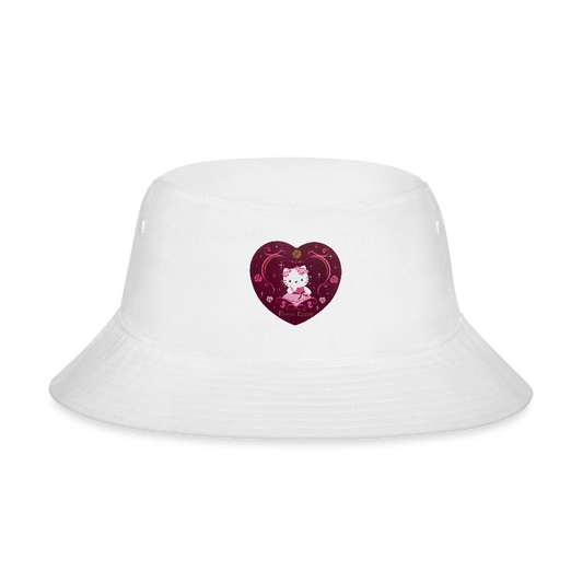 Hello Kitty Rose Heart Bucket Hat - white