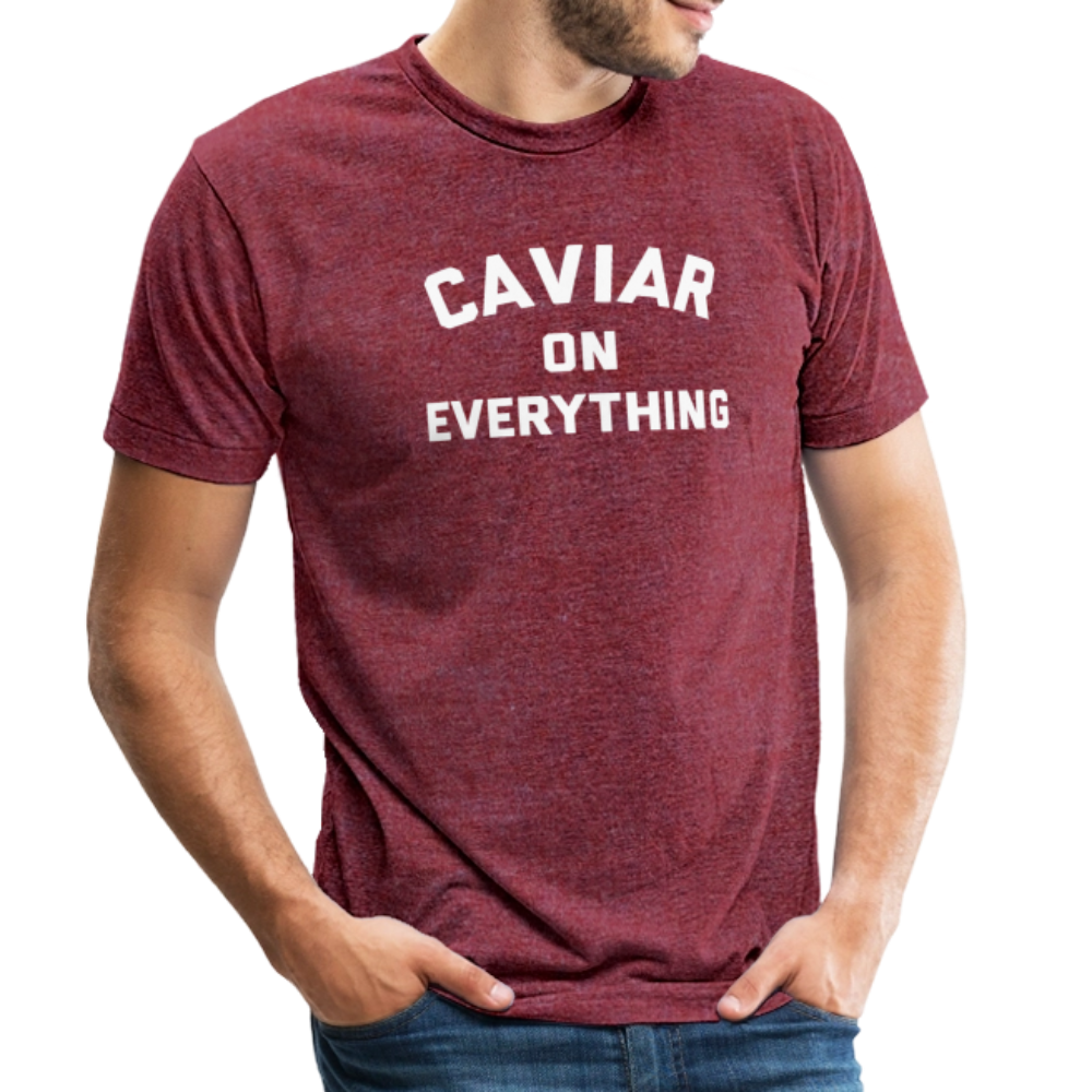Caviar on Everything Unisex Tri-Blend T-Shirt - heather cranberry