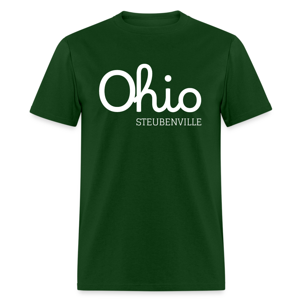 Steubenville (your hometown) Script Ohio Unisex Classic T-Shirt - forest green