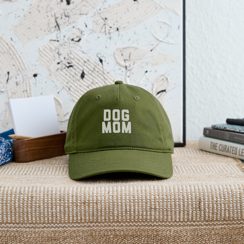 Dog Mom Organic Baseball Cap - olive green