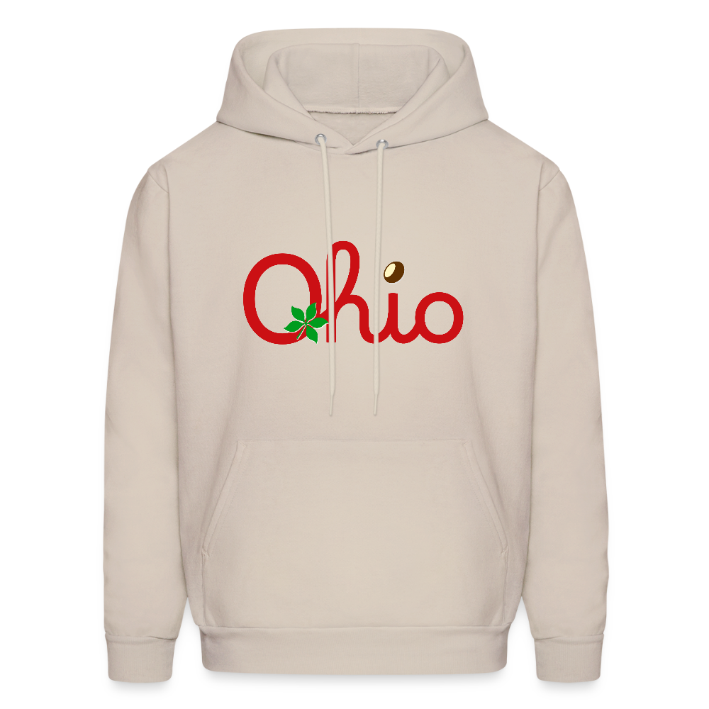Ohio Script Leaf Nut Men's Hoodie - Sand