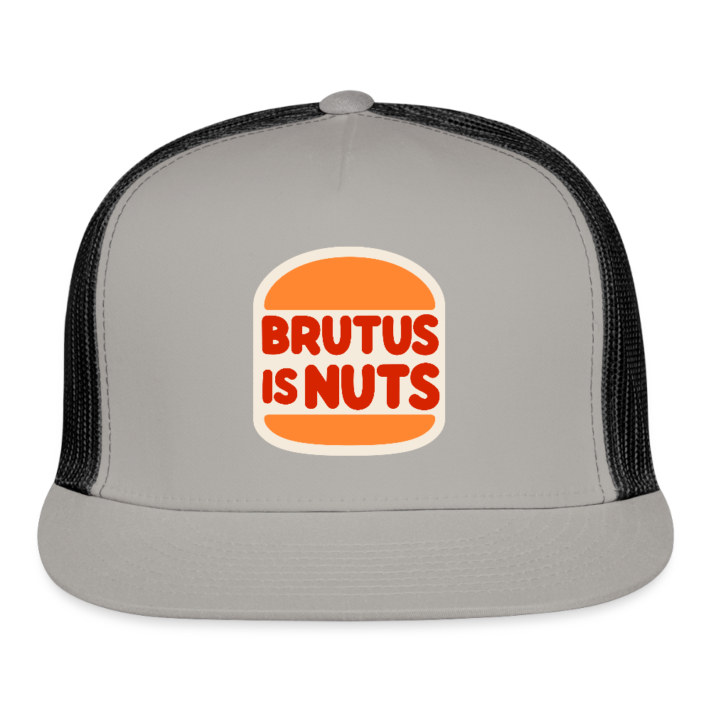 Brutus is Nuts Trucker Hat - gray/black
