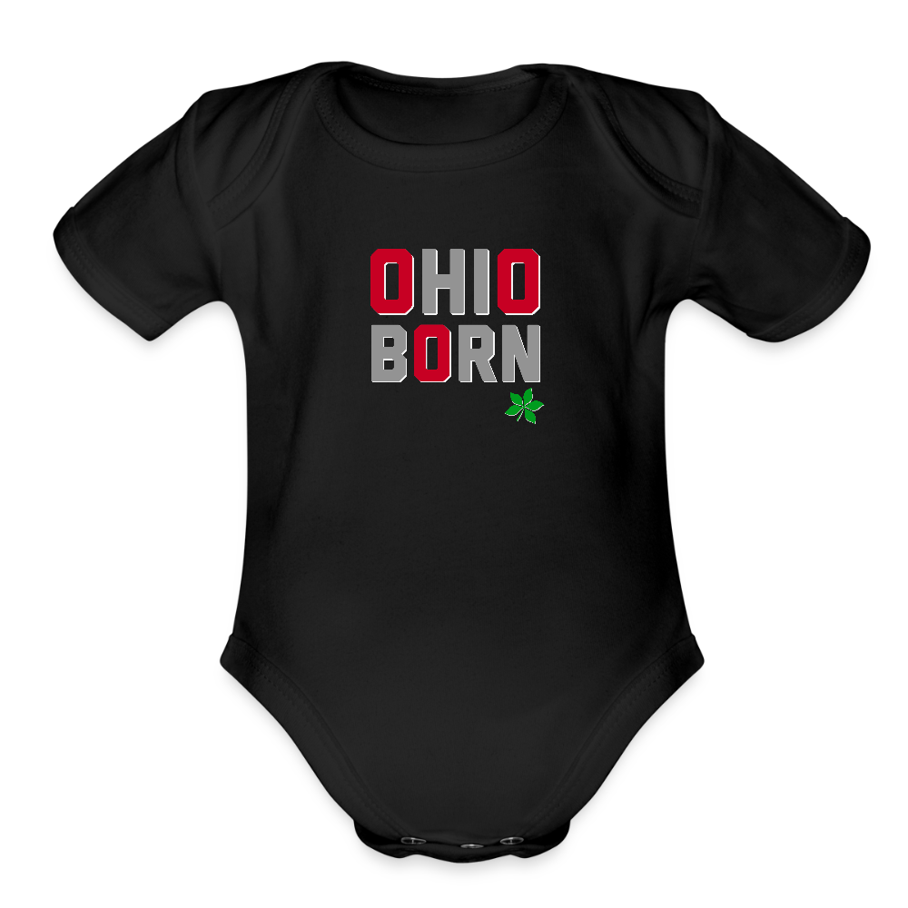 Ohio Born Organic Short Sleeve Baby Bodysuit - black