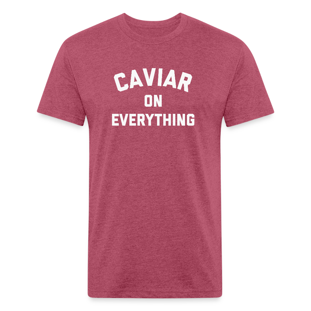 Caviar on Everything Fitted Cotton/Poly T-Shirt by Next Level - heather burgundy