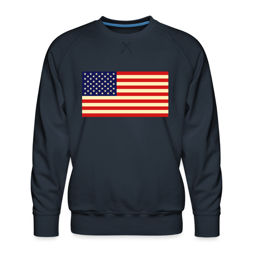USA Flag Men’s Premium Sweatshirt - navy