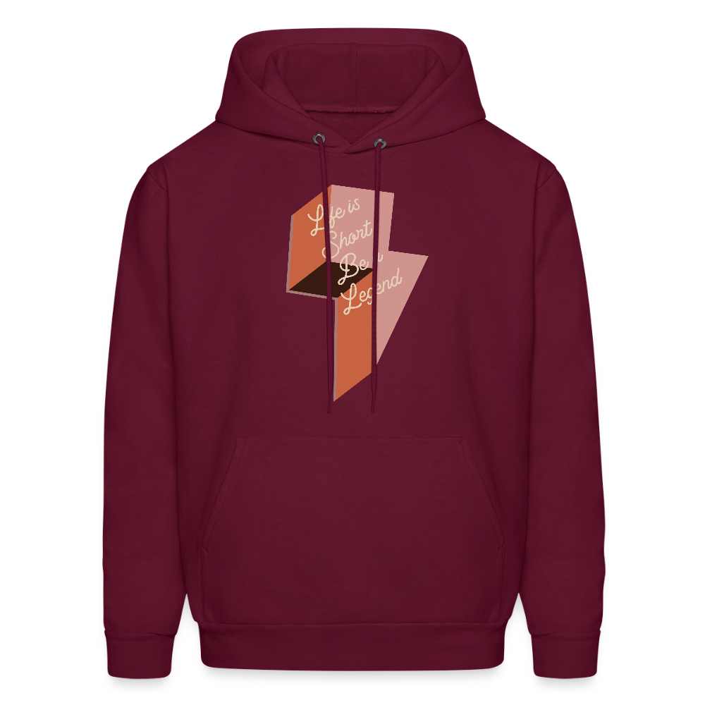 Life is Short Be a Legend Men's Hoodie - burgundy
