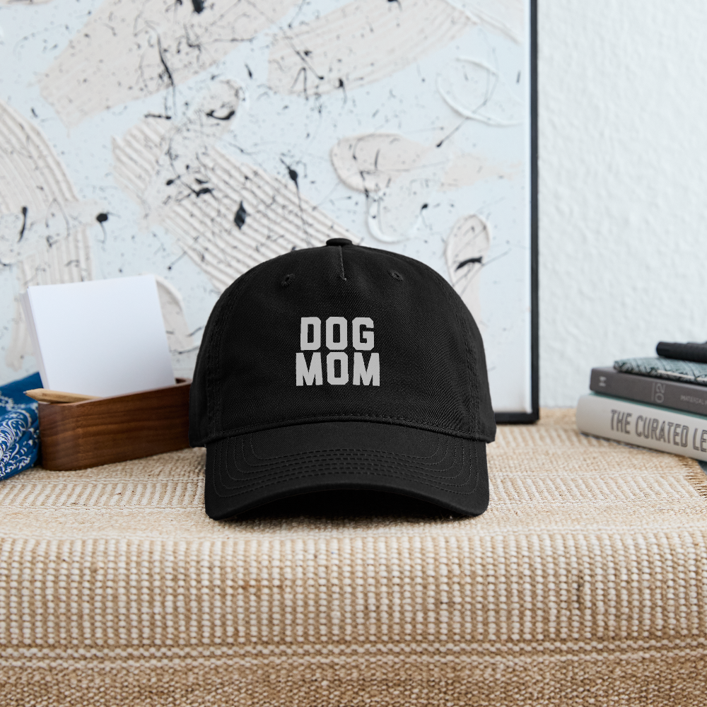 Dog Mom Organic Baseball Cap - black