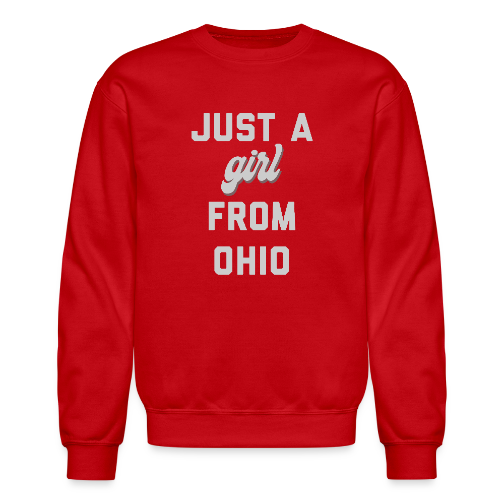 Just a Girl from Ohio Crewneck Sweatshirt - red