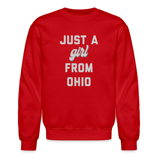 Just a Girl from Ohio Crewneck Sweatshirt - red