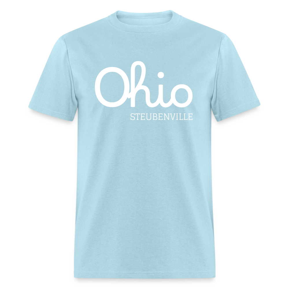 Steubenville (your hometown) Script Ohio Unisex Classic T-Shirt - powder blue