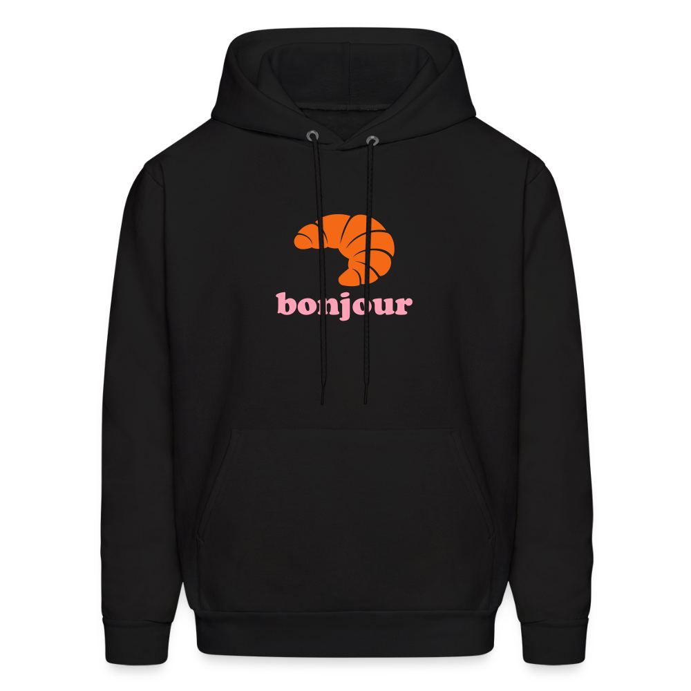 Bonjour Croissant Men's Hoodie - black
