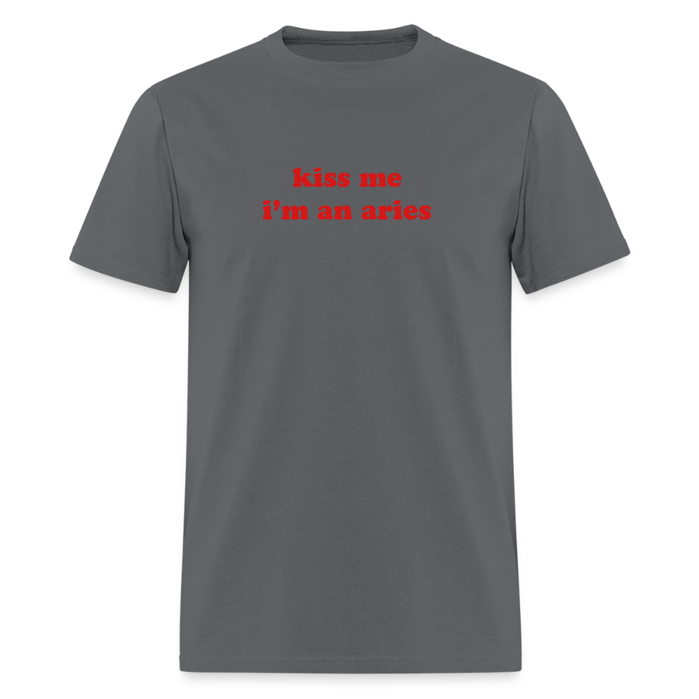 kiss me I’m a aries Unisex Classic T-Shirt - charcoal