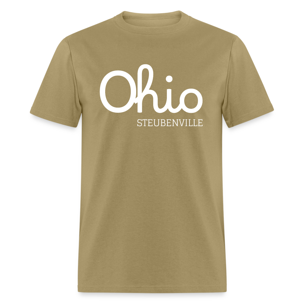 Steubenville (your hometown) Script Ohio Unisex Classic T-Shirt - khaki
