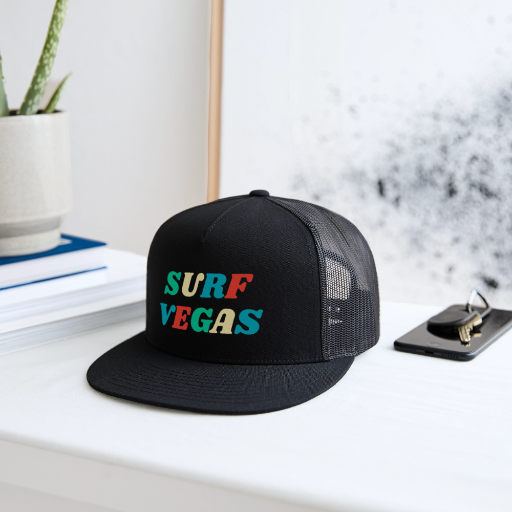 Surf Vegas Trucker Hat - black/black