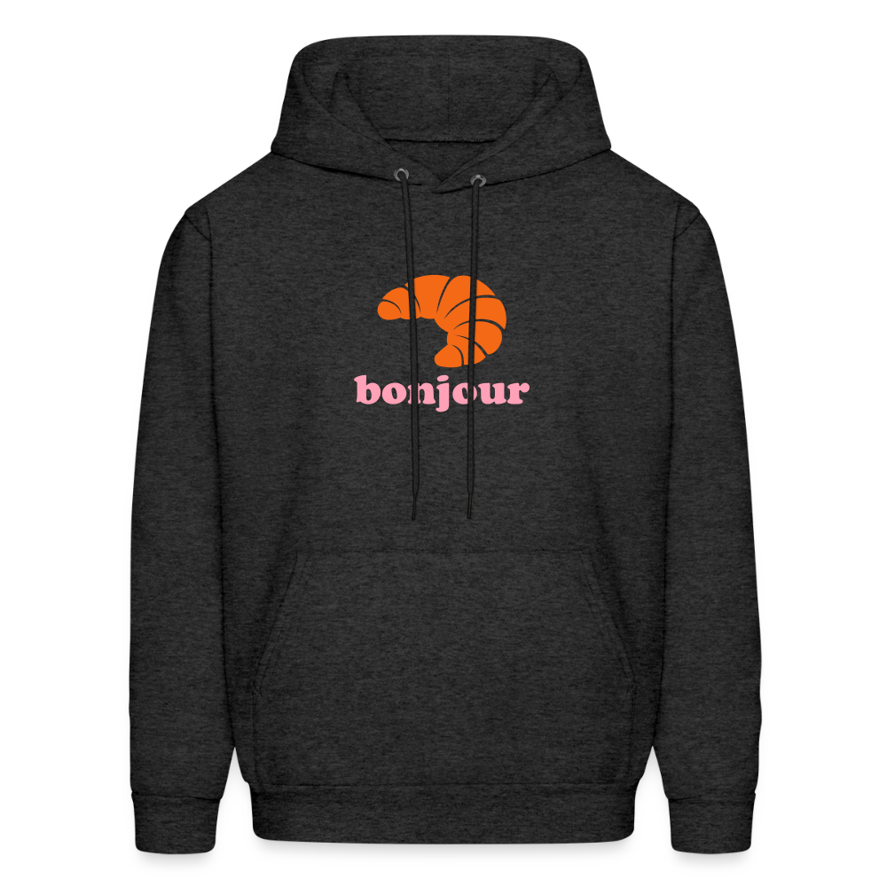 Bonjour Croissant Men's Hoodie - charcoal grey