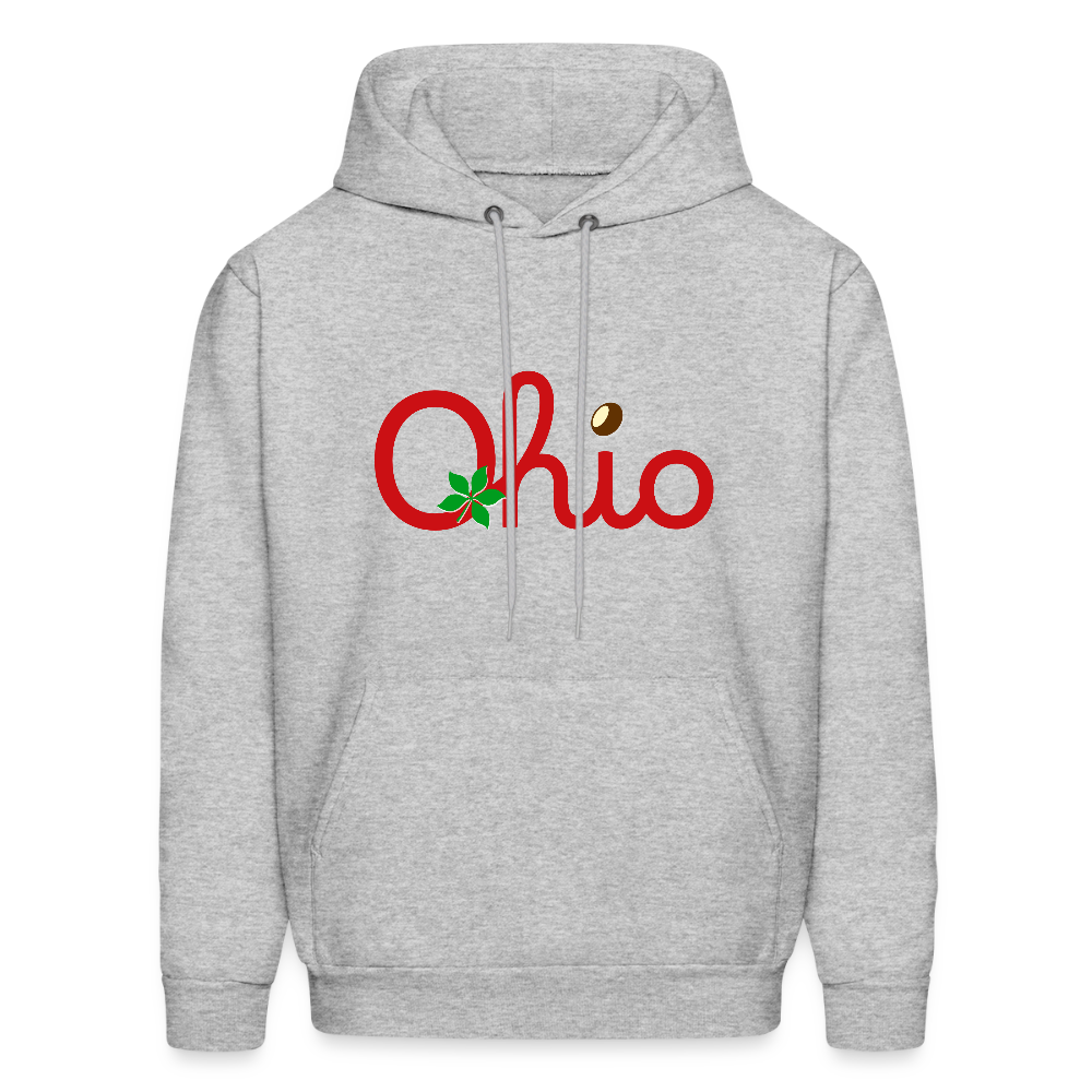 Ohio Script Leaf Nut Men's Hoodie - heather gray
