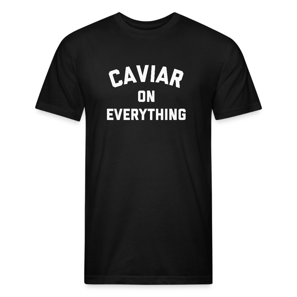 Caviar on Everything Fitted Cotton/Poly T-Shirt by Next Level - black