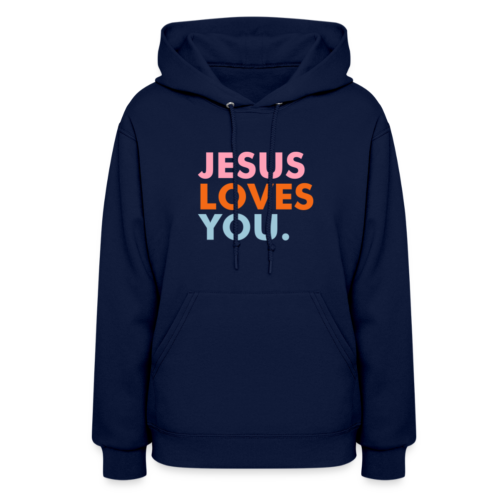 Jesus Loves You Women's Hoodie - navy