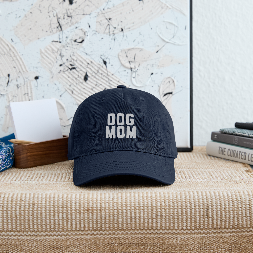 Dog Mom Organic Baseball Cap - navy