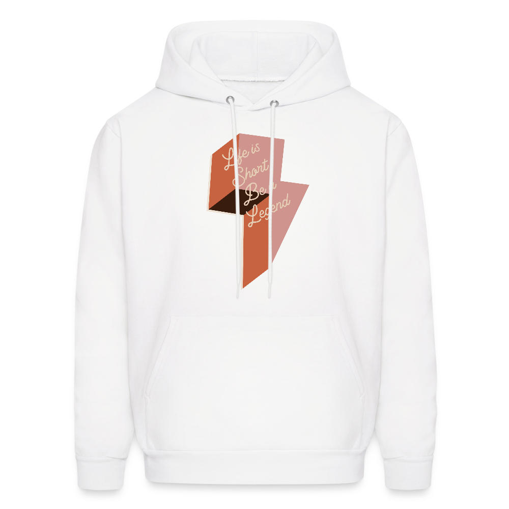 Life is Short Be a Legend Men's Hoodie - white