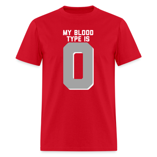 My Blood Type is O Unisex Classic T-Shirt - red