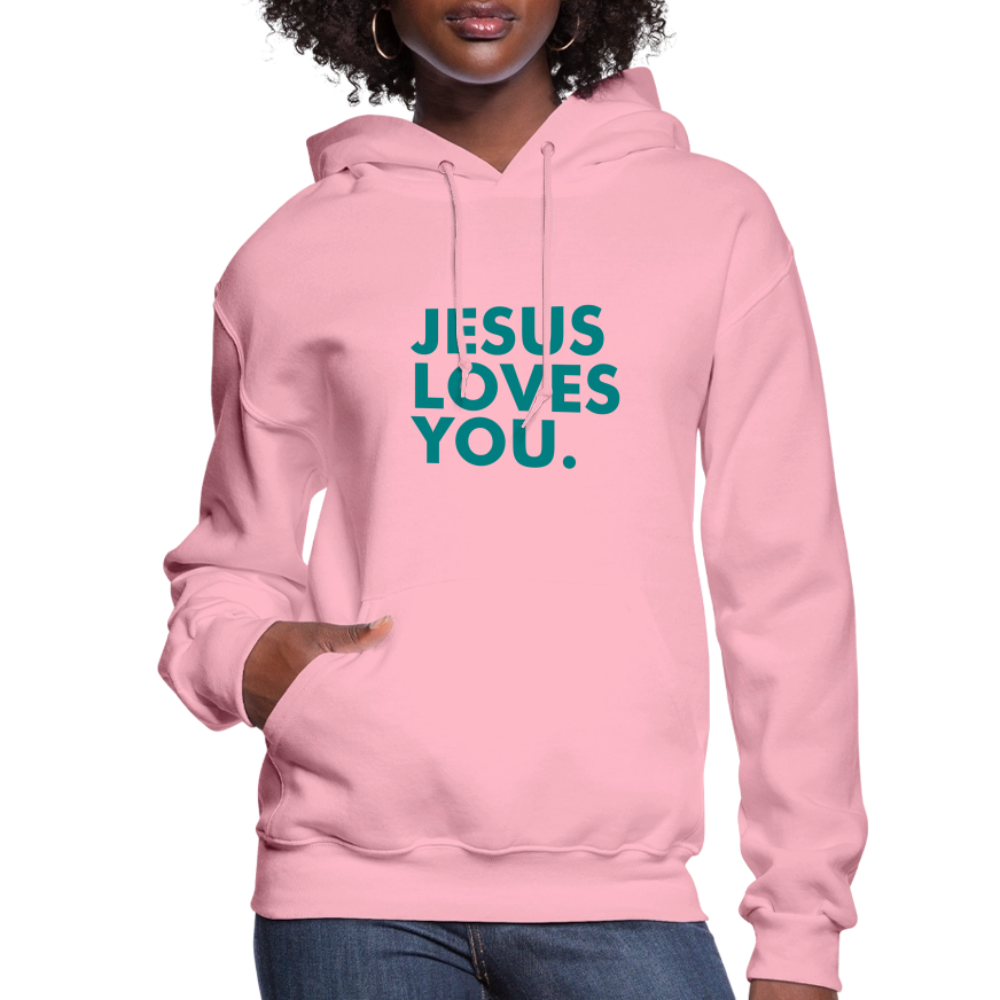 Jesus Loves You Women's Hoodie - classic pink