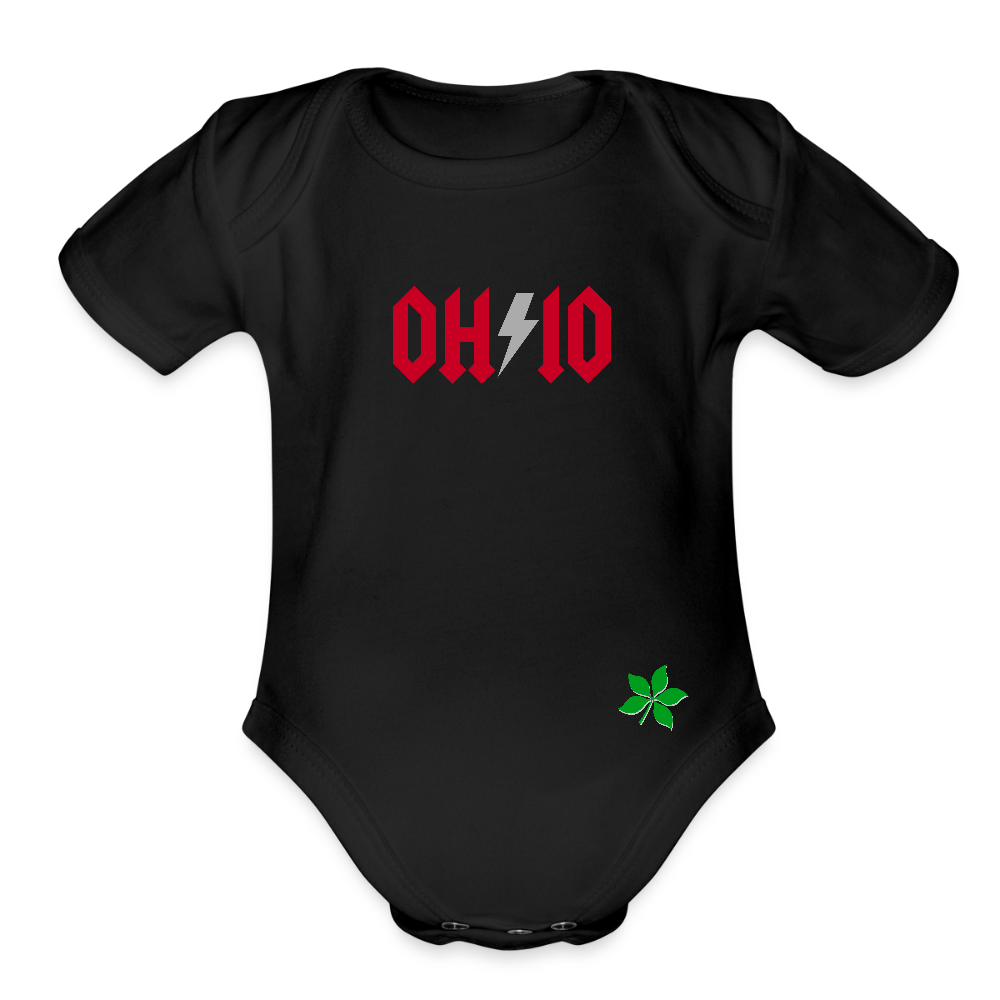 OH*IO Organic Short Sleeve Baby Onesie - black