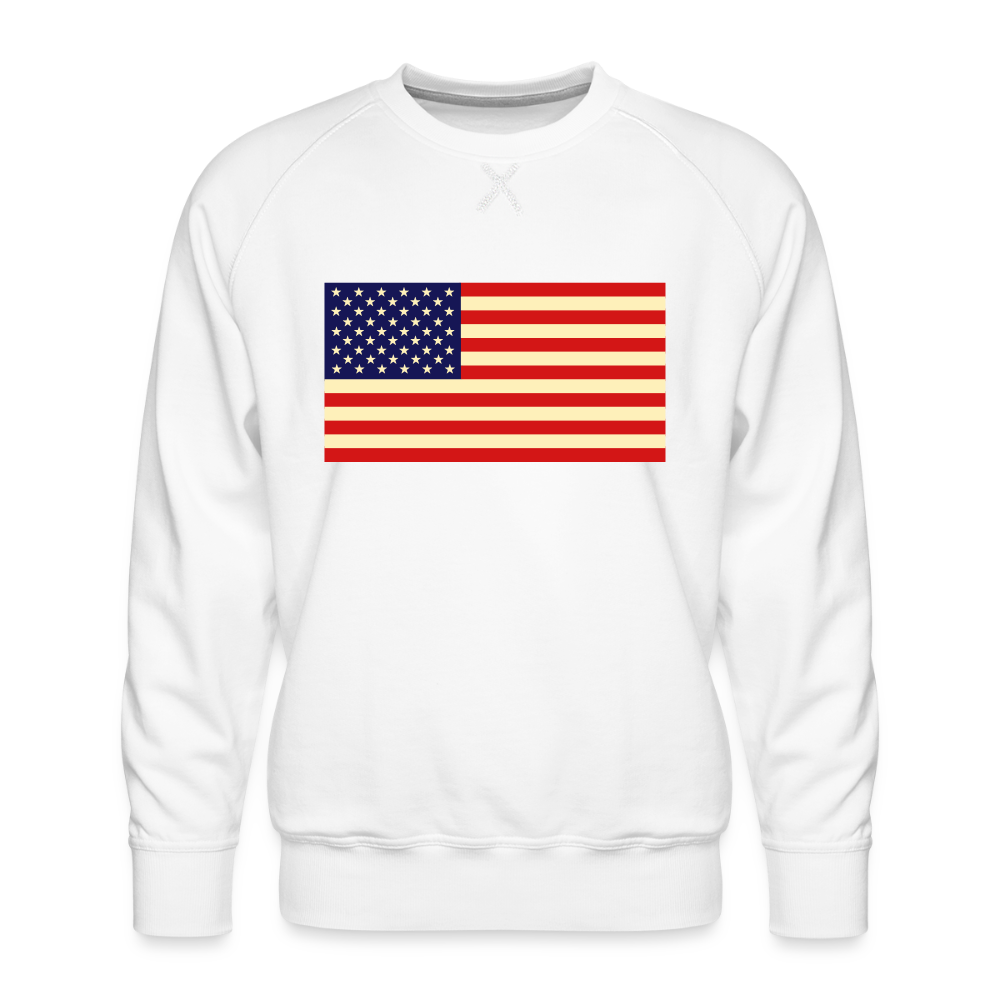 USA Flag Men’s Premium Sweatshirt - white