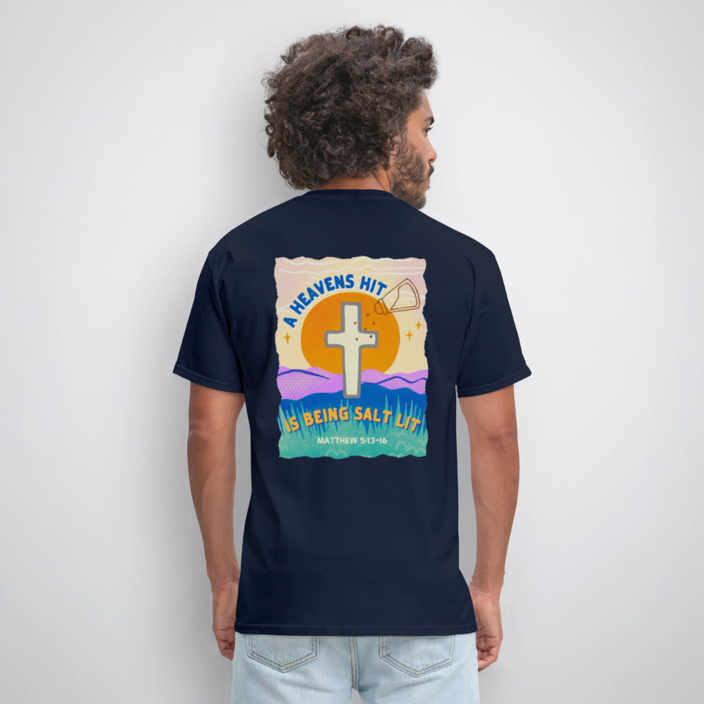 SALT LIT Crew Neck T-Shirt Unisex - navy