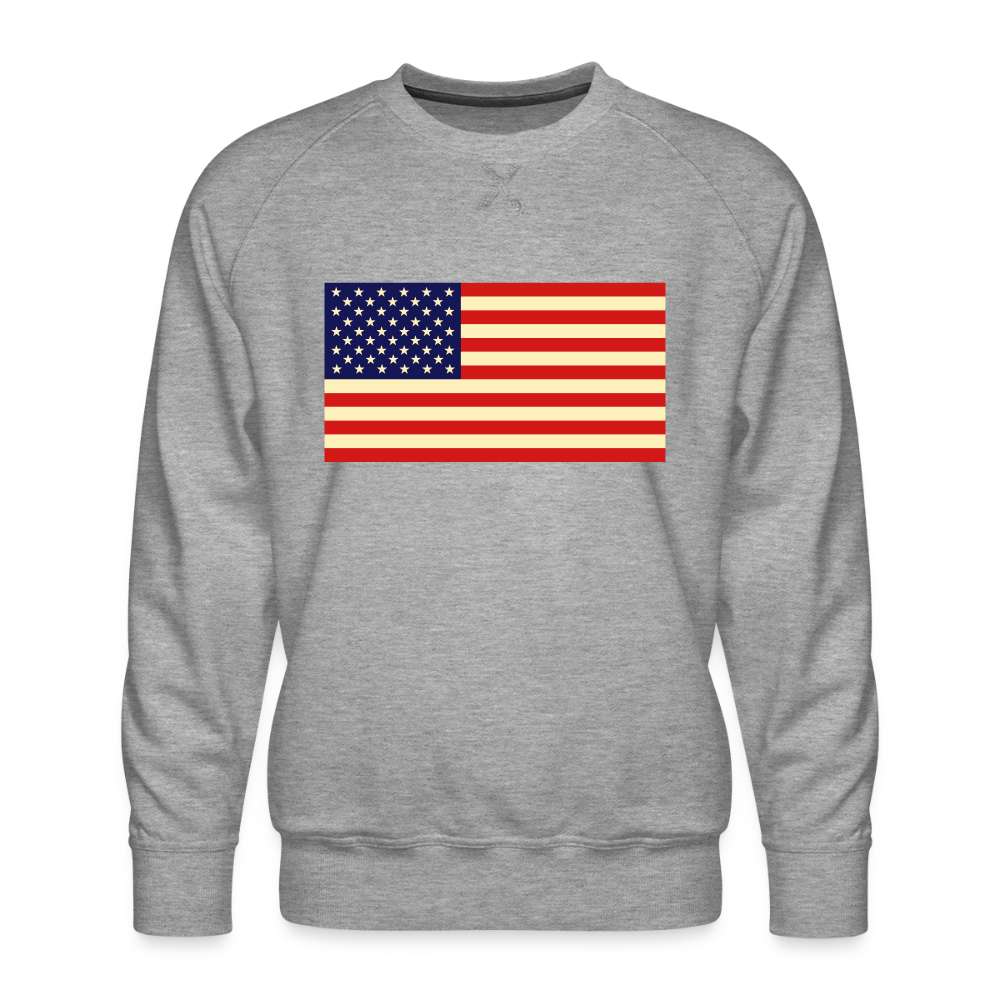 USA Flag Men’s Premium Sweatshirt - heather grey