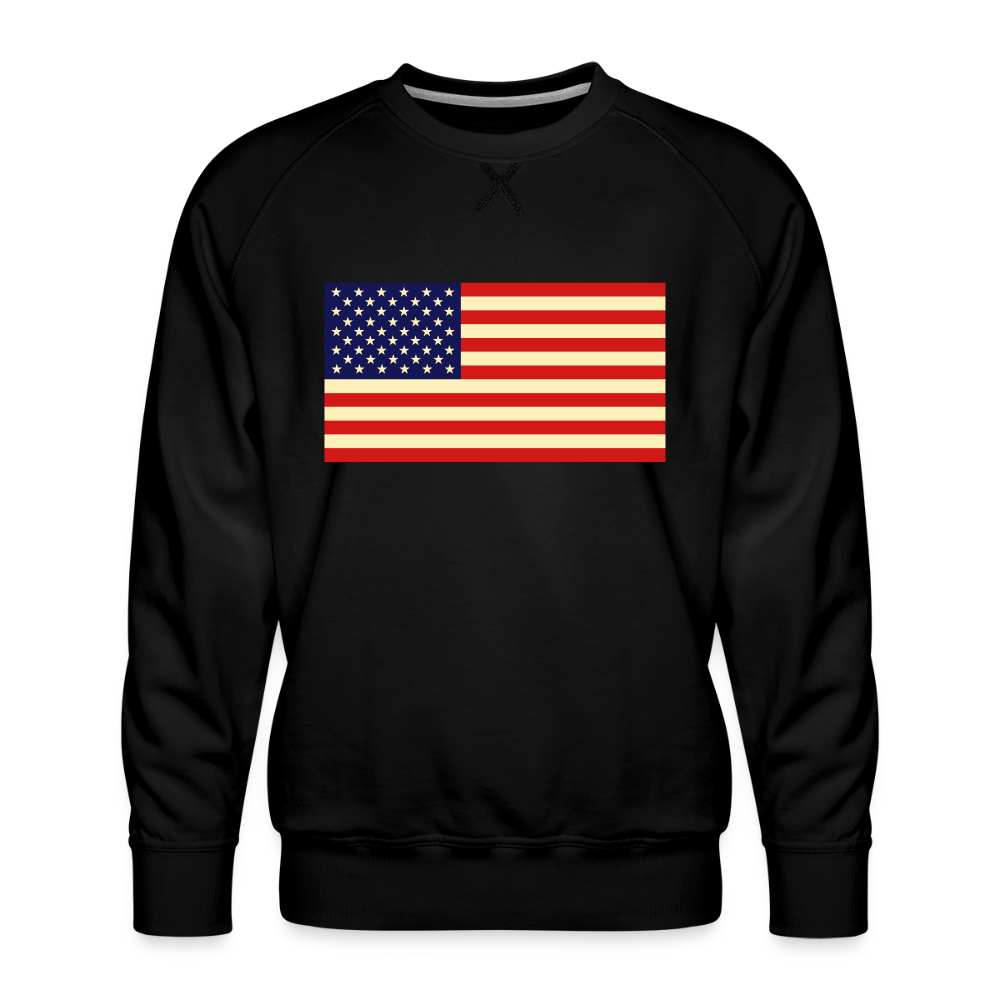 USA Flag Men’s Premium Sweatshirt - black