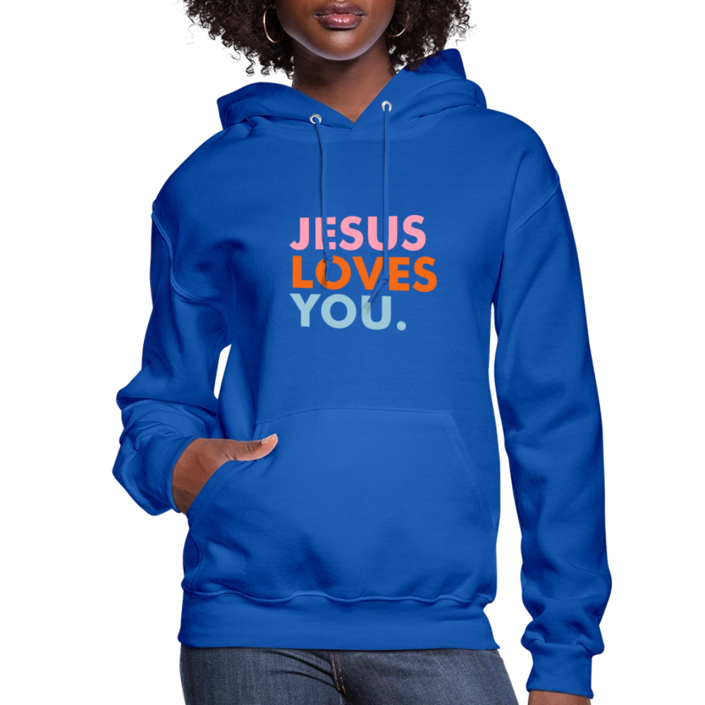 Jesus Loves You Women's Hoodie - royal blue