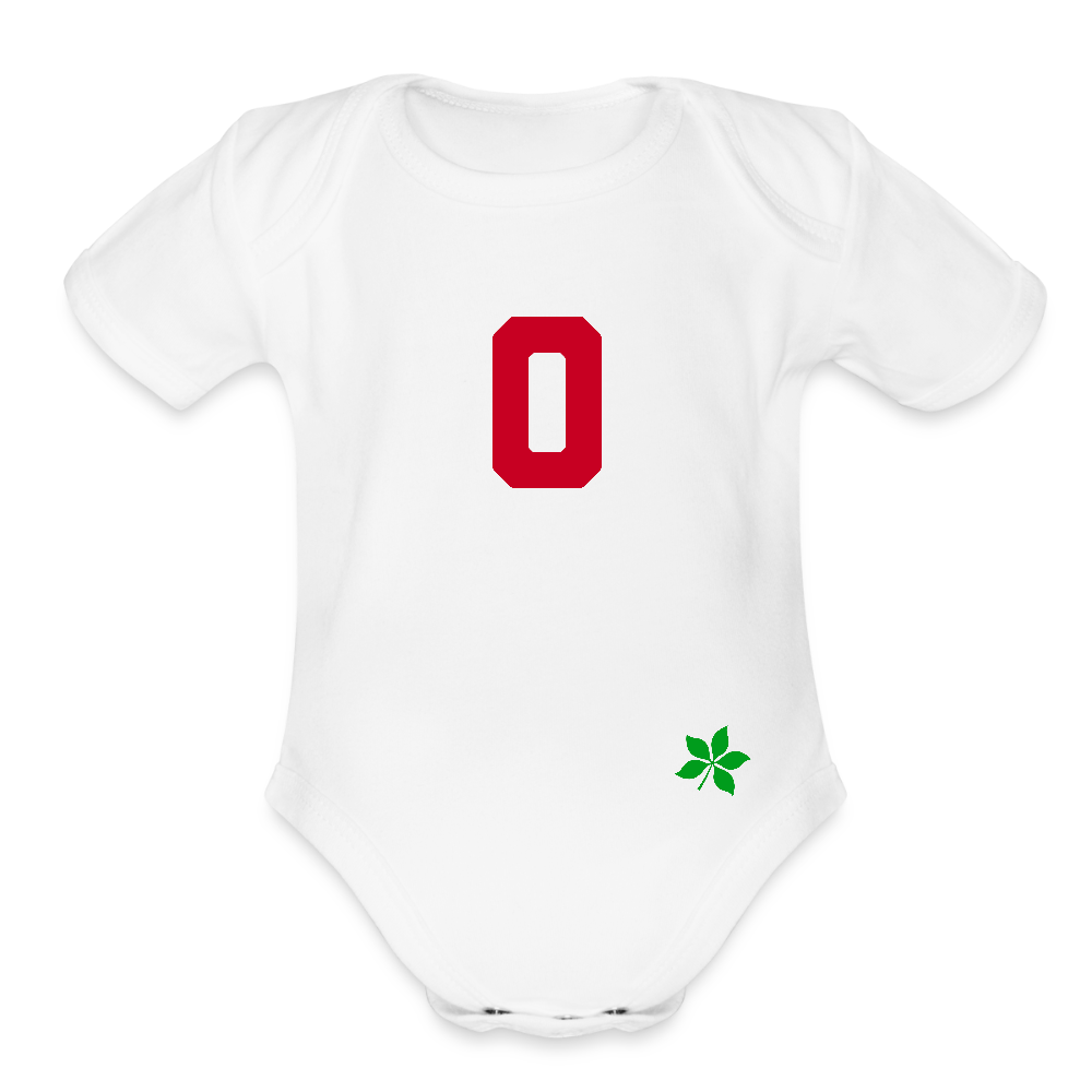 My Blood Type is O Organic Short Sleeve Baby Bodysuit - white