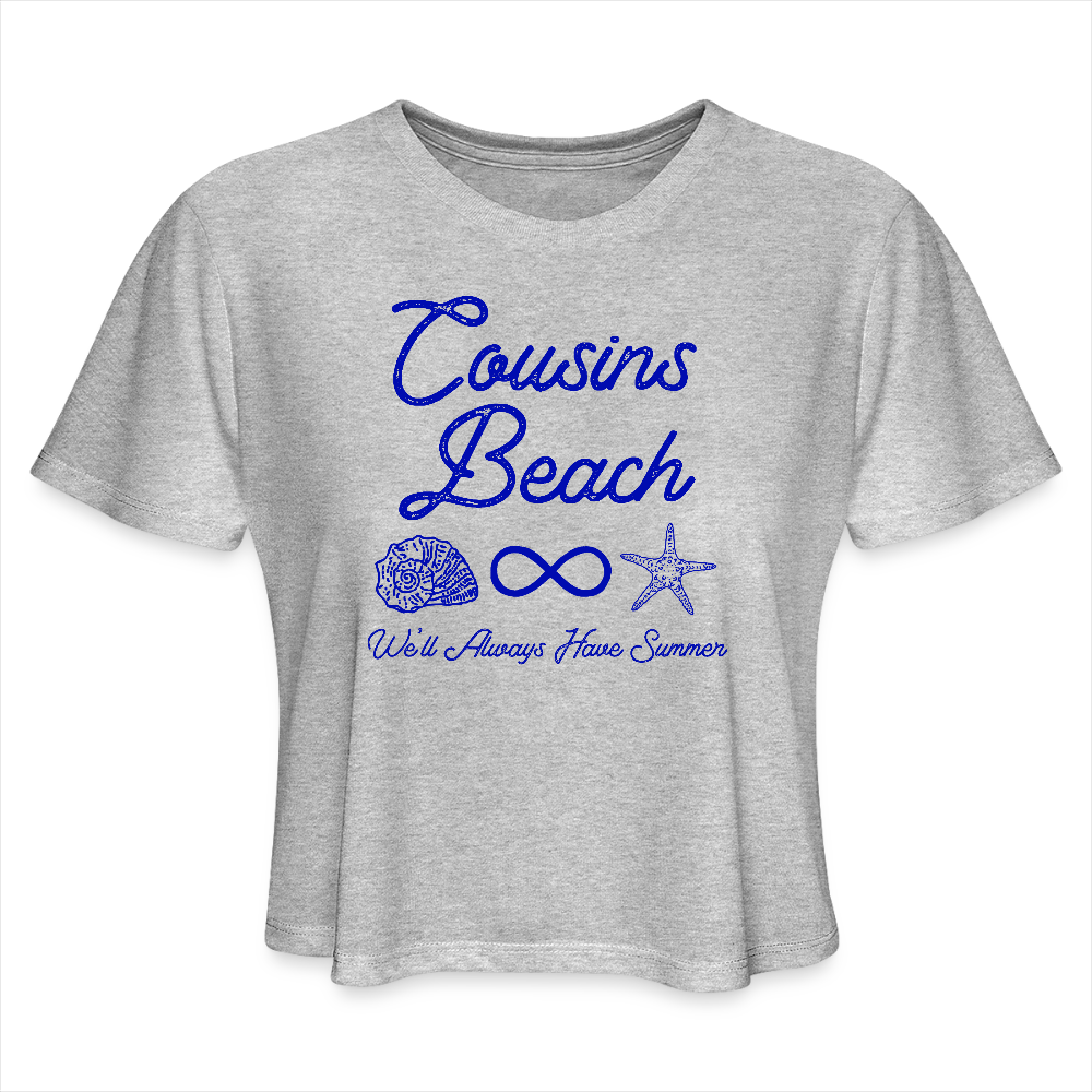 Cousins Beach Women's Cropped T-Shirt - heather gray