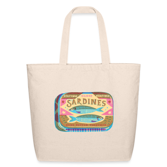Sardines Better Together Eco-Friendly Cotton Tote - natural