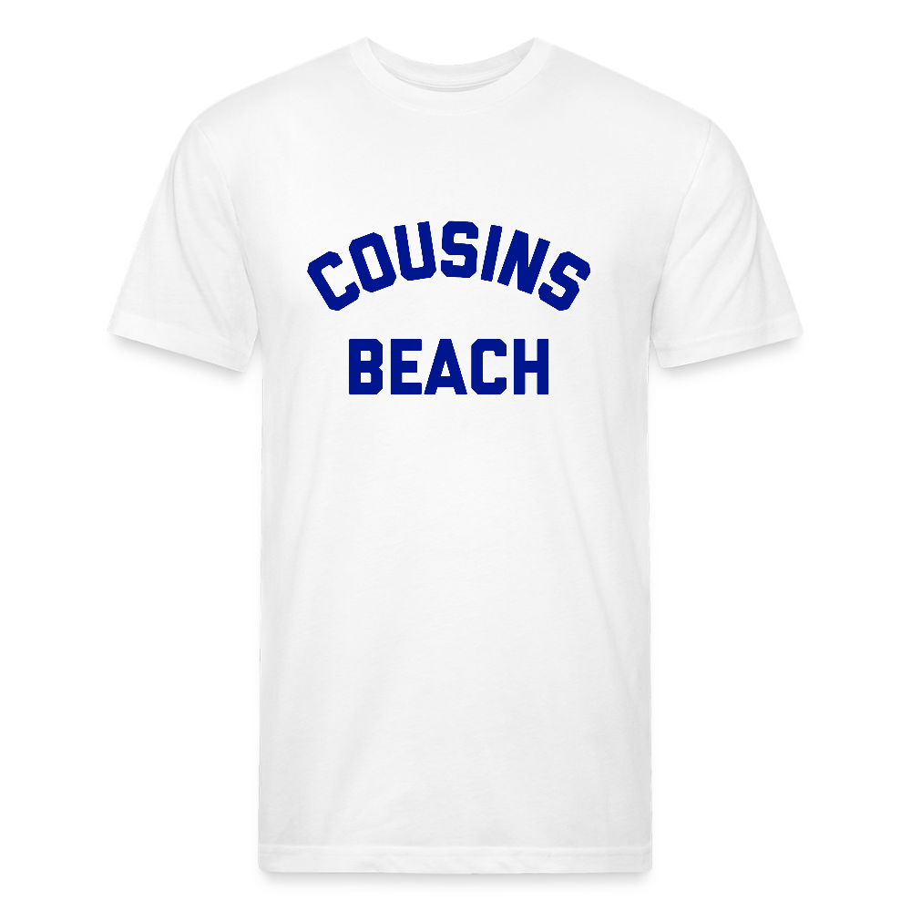 Cousins Beach Fitted Cotton/Poly T-Shirt by Next Level - white
