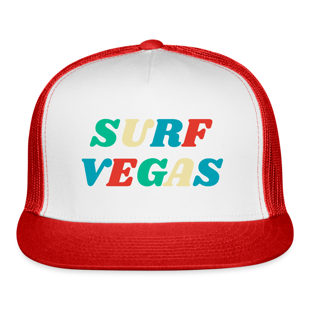 Surf Vegas Trucker Hat - white/red