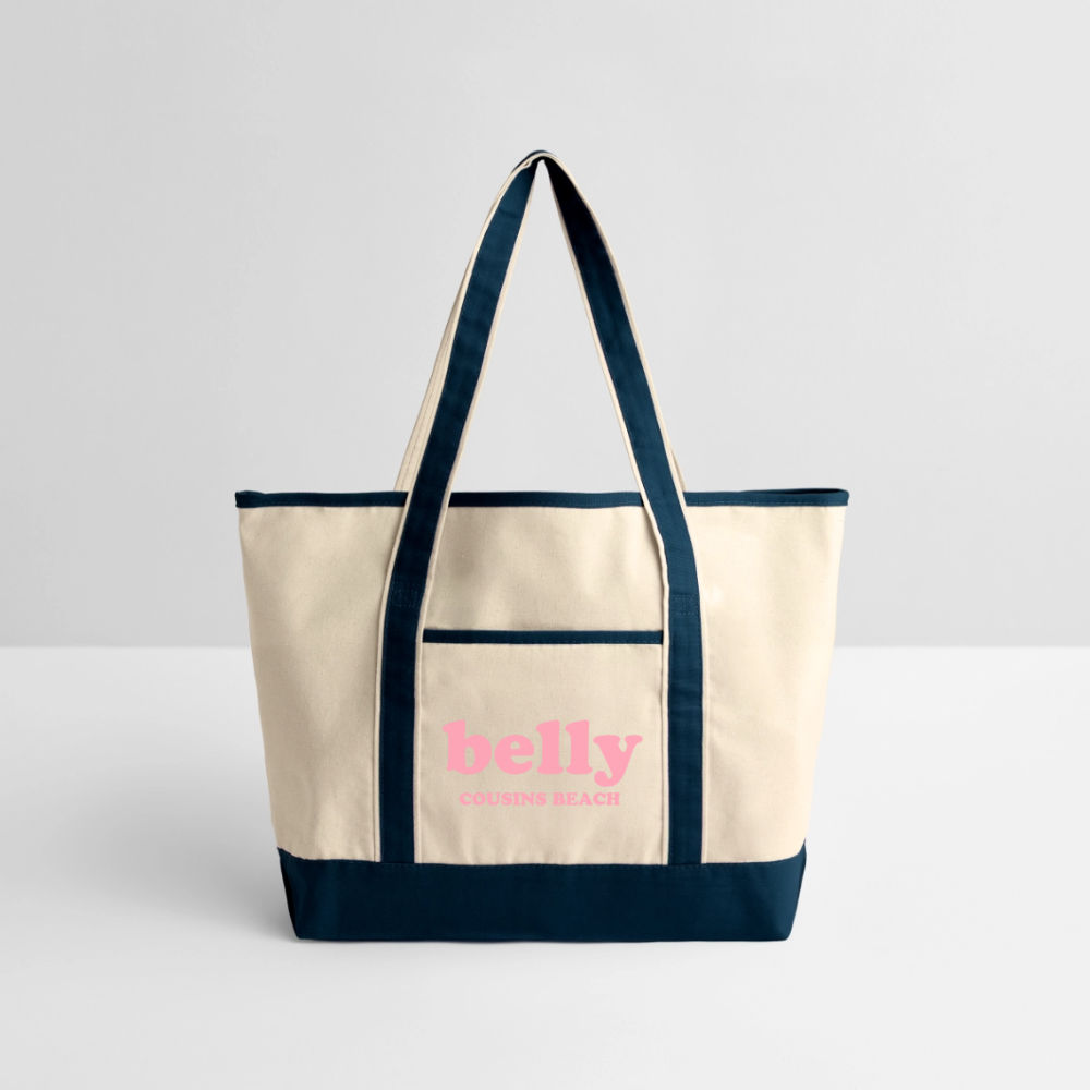 Personalized Large Canvas Deluxe Tote - Natural/Black