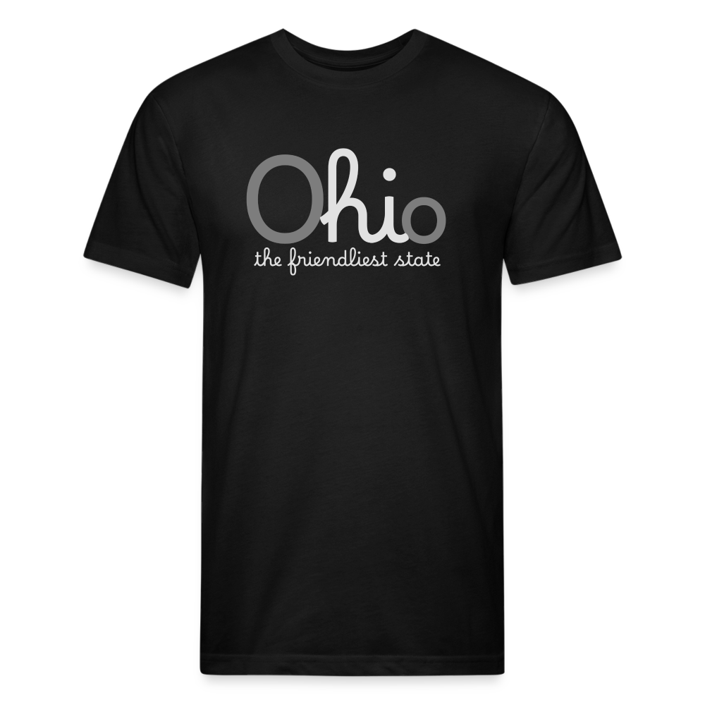 O hi o the friendliest state Fitted Cotton/Poly T-Shirt by Next Level - black